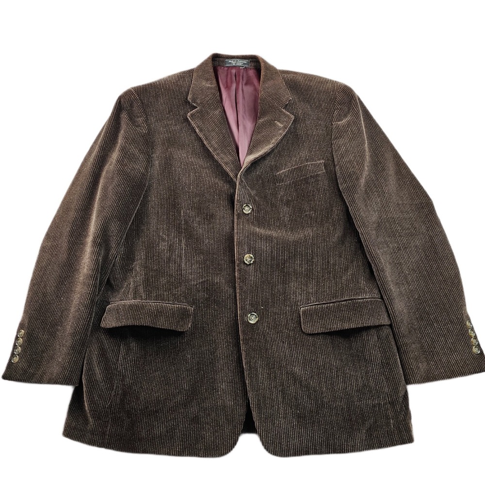 Coconut Grove Corduroy Blazer Mens SZ R40‎ Brown Notch Lapel Single Breasted